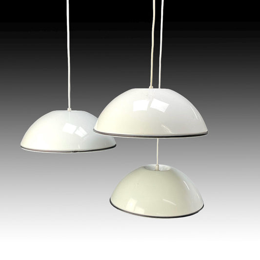 3-piece set of 1962 Flos Italy 'Relemme' pendant ceiling lamps designed by Castiglioni