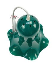 Charger l'image dans la galerie, Flower-shaped lamp pendant from the 70s, green plastic, rim with a wave look.
