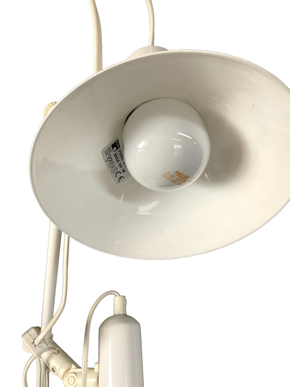 2 spots Horn 847 white Danish Floor Lamp by E.S. Horn of Denmark, 1970s