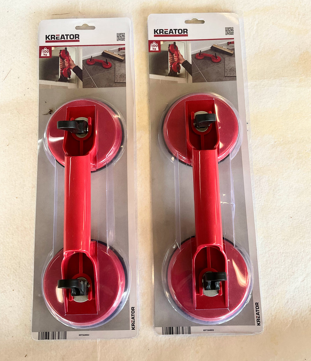 KREATOR 2 x Glass Suction Cups 100 kg Vacuum Suction Cup Suction Cup Holder