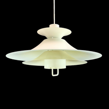 Load image into Gallery viewer, Vintage Lyfa 4109 Pendant Lamp by Erik Balslev, 1970s – Danish Mid-Century Design – Soft Ecru Metal
