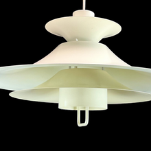 Load image into Gallery viewer, Vintage Lyfa 4109 Pendant Lamp by Erik Balslev, 1970s – Danish Mid-Century Design – Soft Ecru Metal
