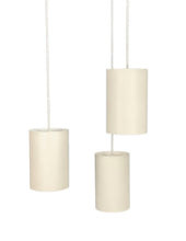 Cargar imagen en el visor de la galería, 3-piece set of Louis Poulsen Cylinder pendant model 16542 in matte white.
