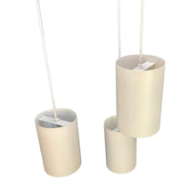 Cargar imagen en el visor de la galería, 3-piece set of Louis Poulsen Cylinder pendant model 16542 in matte white.
