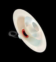 Load image into Gallery viewer, White lampshade with a red accent on a black background
