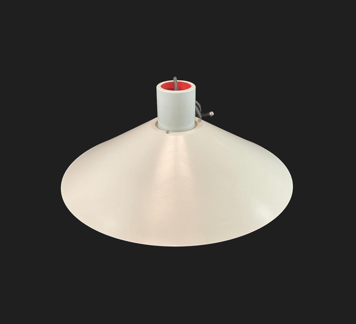 White pendant light on a black background