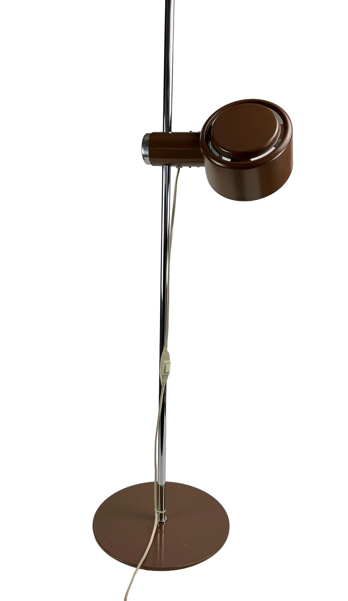 Piccolo Brown and Chrome Danish Floor Lamp by Lyfa of Denmark, 1970s