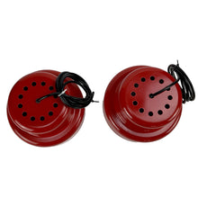 Charger l'image dans la galerie, Vintage Red Enamel Poker Mini Pendant Lamps: Jo Hammerborg Danish Design (Set of 2)
