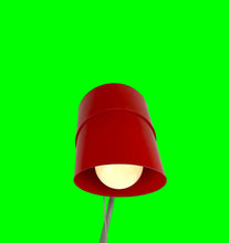 Load image into Gallery viewer, Red lampshade on a green background
