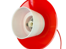 Load image into Gallery viewer, Red lampshade with white interior on a white background
