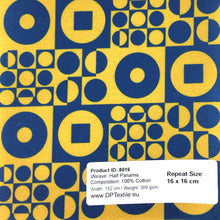 Load image into Gallery viewer, "ROUND SQUARE" Vintage Danish 60s-70s Inspired Fabric – Sustainable Cotton Twill &amp; Half Panama – Custom Sizes &amp; Dollhouse Scales
