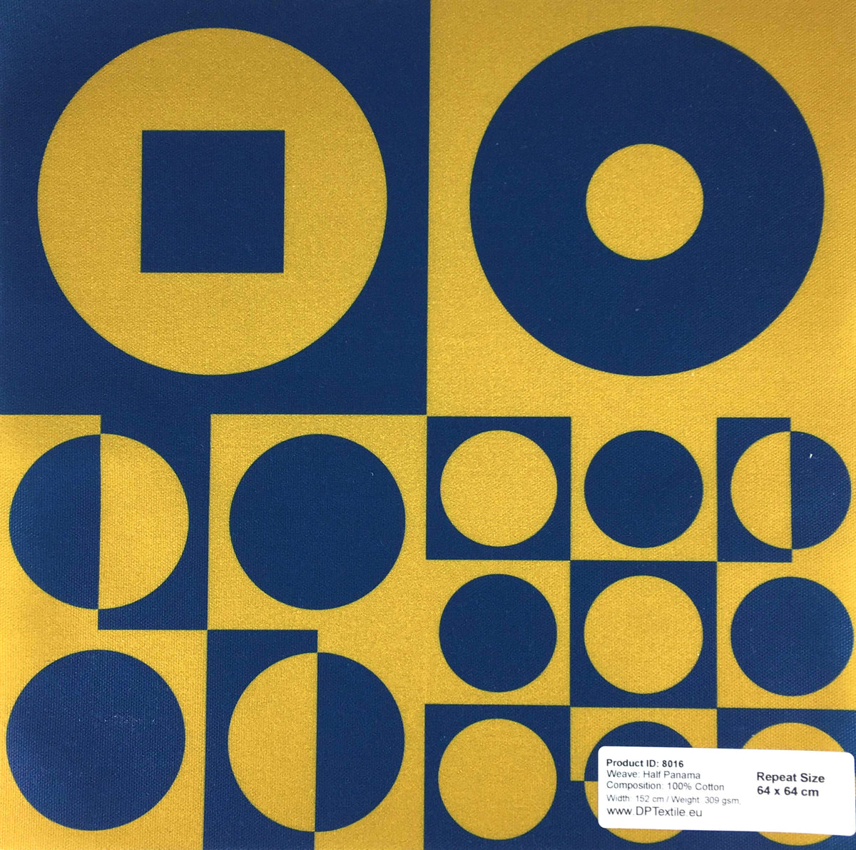 "ROUND SQUARE" Vintage Danish 60s-70s Inspired Fabric – Sustainable Cotton Twill & Half Panama – Custom Sizes & Dollhouse Scales