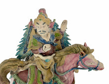 Load image into Gallery viewer, Antique Taiwanese Cochin Ware Roof Tile Warriors on Horses – 19th Century Vietnamese Pottery
