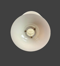 Load image into Gallery viewer, White ceiling light fixture on a dark background
