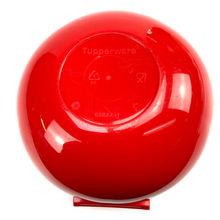 Load image into Gallery viewer, Red Tupperware round tomato container with a lid on a white background
