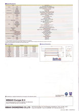Load image into Gallery viewer, Technical specifications sheet for Mimaki equipment with text and logos.
