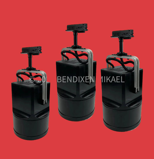 UNISPOT Black -  RAIL, 3 spotlights and rail mount