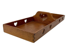 Load image into Gallery viewer, Wooden tray with heart-shaped cutouts on a white background
