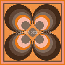Load image into Gallery viewer, Dot Eye - Orange, Mulberry Silk Scarf Square - 70s iconic designs - MOJO Shop
