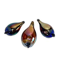 Load image into Gallery viewer, Three multicolored glass teardrop-shaped birds on a white background
