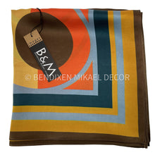Load image into Gallery viewer, Retro Dot - Orange 70s Funky Dots, Mulberry Silk Scarf Square
