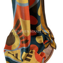 Load image into Gallery viewer, Retro Dot - Orange 70s Funky Dots, Mulberry Silk Scarf Square
