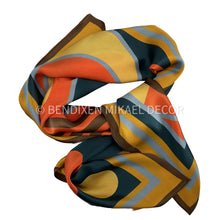 Load image into Gallery viewer, Retro Dot - Orange 70s Funky Dots, Mulberry Silk Scarf Square

