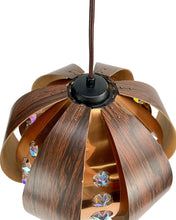 Load image into Gallery viewer, Werner Schou large pendant, copper with chrystals, wood. Midt-century 1970'
