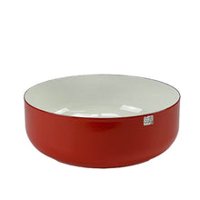 Load image into Gallery viewer, Kaj Franck Arabia Finland Enamel Bowl: Red &amp; White Mid-Century Design

