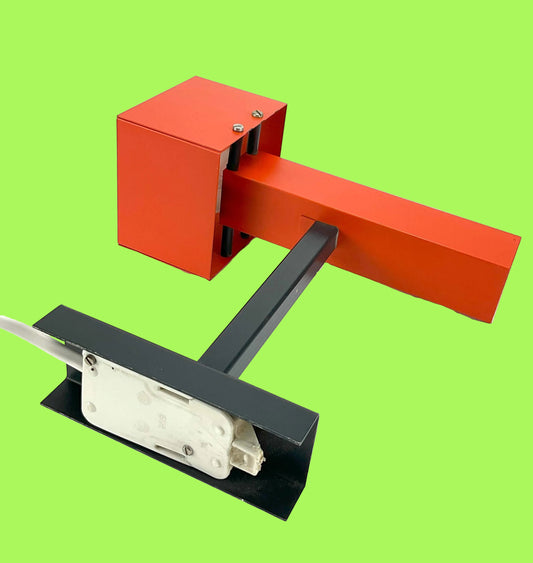 Vintage Orange Square Wall Sconce with Black Adjustable Arm