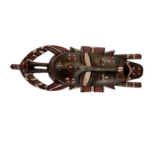 Load image into Gallery viewer, Senufo African tribal mask with bird on head, 16 inches tall.
