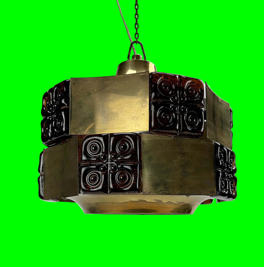 Claus Bolby Vintage Danish brass pendant from the 1960s-70s classic.