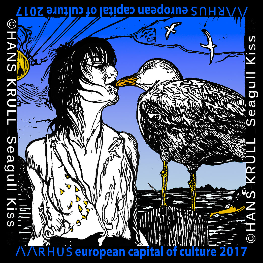 Måge Kyss - Segal Kiss by Hans Krull | Elegant Silk Scarf