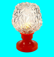 Load image into Gallery viewer, Retro Italian Orange Crystal Night Light Lamp with Tulip Design
