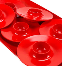 Lade das Bild in den Galerie-Viewer,  Red rosti egg cups tray on a white background
