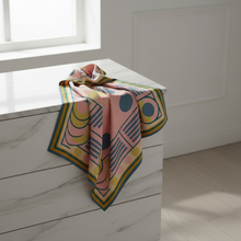 Load image into Gallery viewer, Retro Dot - Pink 70s Funky Dots Mulberry Silk Scarf Square - MOJO Shop -
