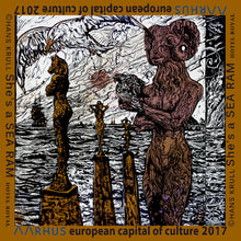 Lade das Bild in den Galerie-Viewer, HANS KRULL - She's a Sea Ram Designer Scarf – 100% Premium Satin Silk – Luxury Fashion Accessory
