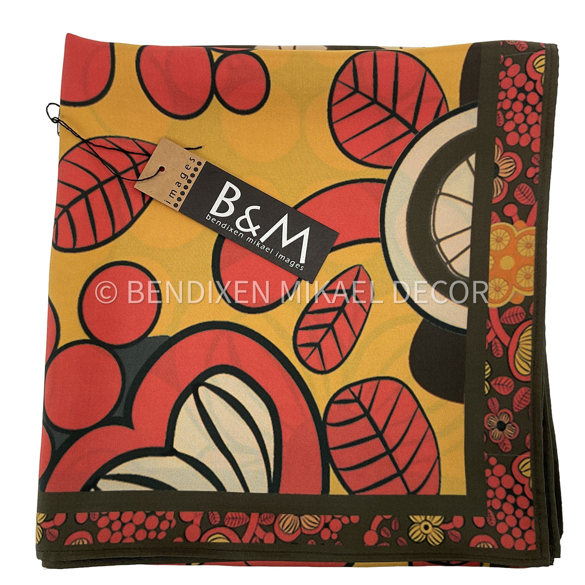 Sofidelic - Yellow 70s Flower Power, Mulberry Silk Scarf Square - 70s iconic designs - MOJO Shop