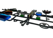 Load image into Gallery viewer, Svend Aage Holm Sørensen Brutalist Cast Iron Wall Sculpture with Coloured Glass, Dantoft Denmark 1960s - MOJO Shop
