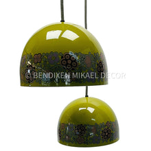 Lade das Bild in den Galerie-Viewer, Vintage Kaj Franck Pendant Lamp: Floral Green Mid - Century Lighting - MOJO Shop
