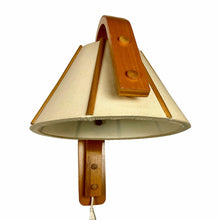 Load image into Gallery viewer, Vintage Scandinavian 'Aneta' Wood &amp; Fabric Wall Lamp by Jan Wickelgren, Sweden 1970 – Mid - Century Reading Light - MOJO Shop
