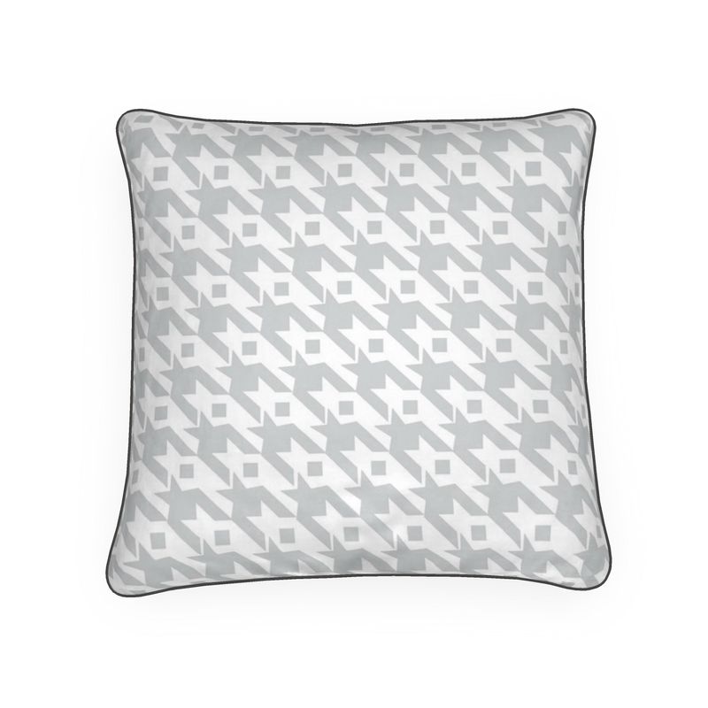 Classic Houndstooth Cushion in Grey