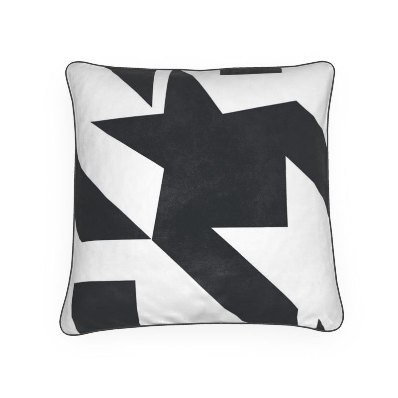Large Luxury Cushion Houndstooth in Black