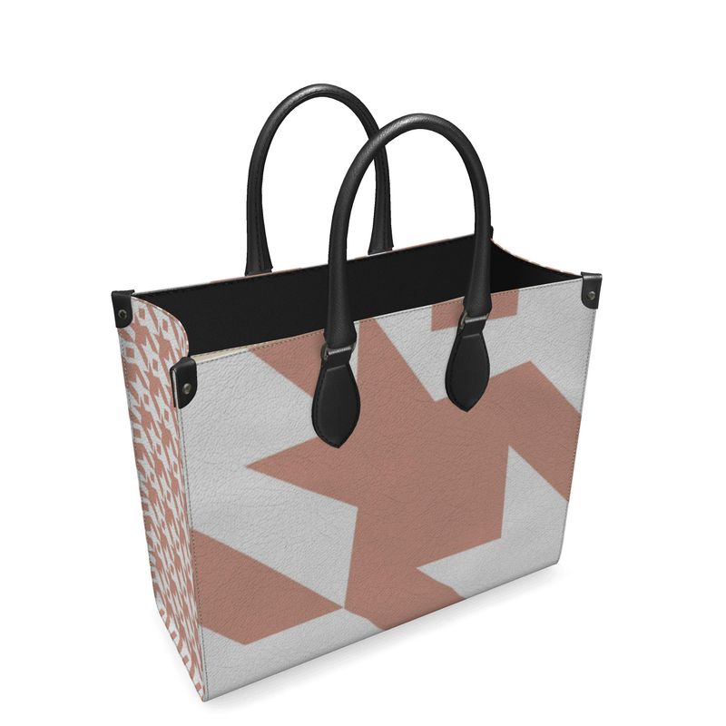City Shopper Bag, Copper Houndstooth Maxi