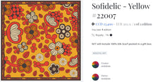 Load image into Gallery viewer, Sofidelic - Yellow 70s Flower Power NFT Silk Scarf
