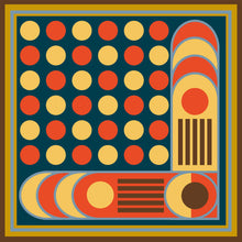 Load image into Gallery viewer, Retro Dot - Orange 70s Funky Dots, NFT Silk Scarf
