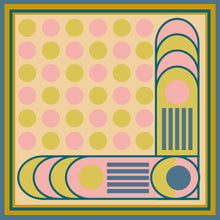 Load image into Gallery viewer, Retro Dot - Pink 70s Funky Dots Mulberry Silk Scarf Square - MOJO Shop -

